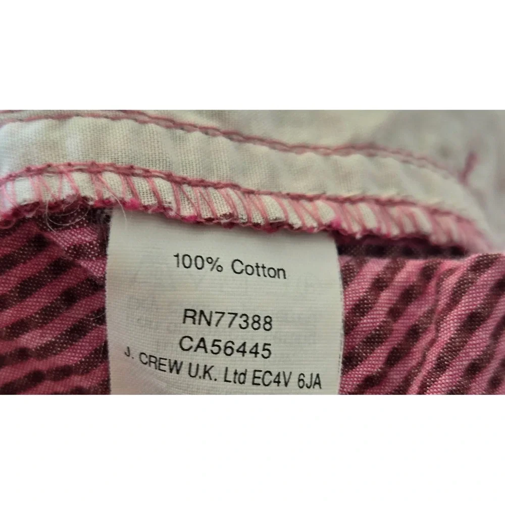 J.Crew Striped Chino Shorts Women's Size 8 Pink Brown